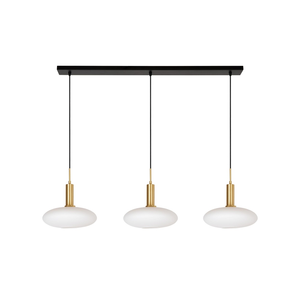 Lucide Design hanglampSingala 3-lichts recht goud met wit - 25413/03/02